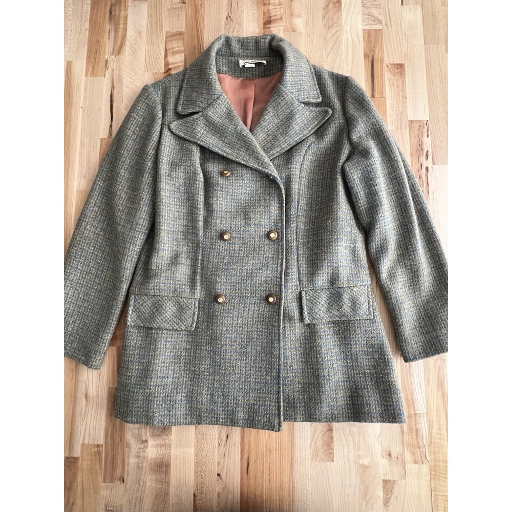 American Vintage Women's Plaid Wool Suit Set Skirt Pants Jacket Made USA